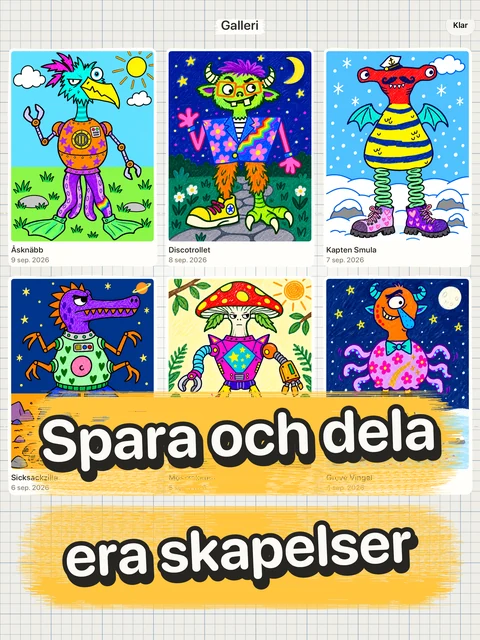 Ett galleri med färdiga monster att spara och dela.