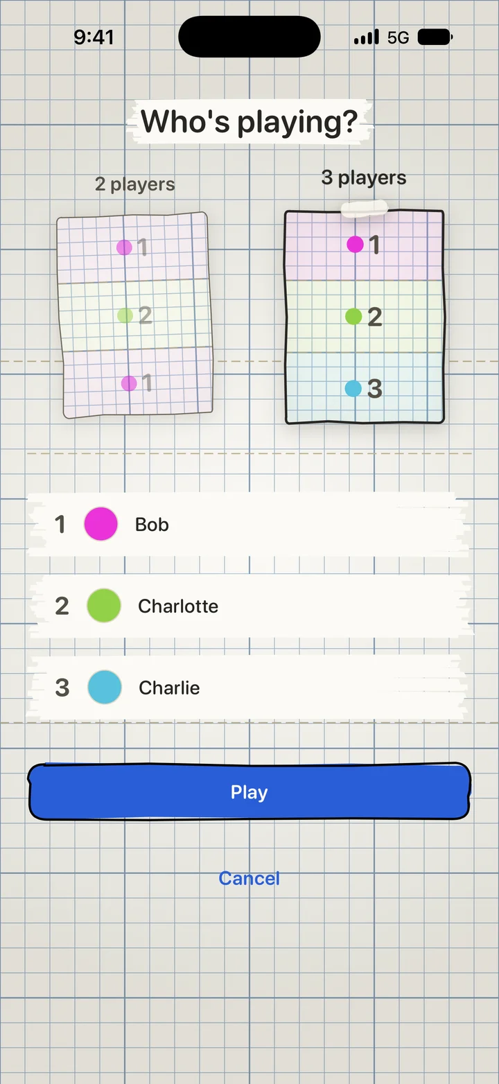 Choosing two or three players and naming them before a game.